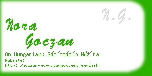 nora goczan business card